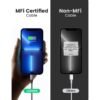 Ugreen USB C To Lighting Cable Aluminium Shell Braided 1M Silver