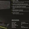 Micropack K2208 Wired USB Mini Keyboard  Black